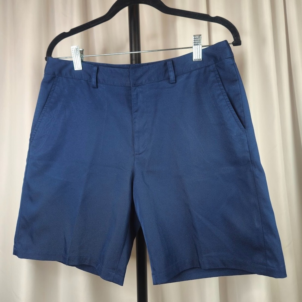 Greg Norman Golf Shorts | Women's Sz 8 | Ladies Casual Navy‎ Bermuda Flat Front